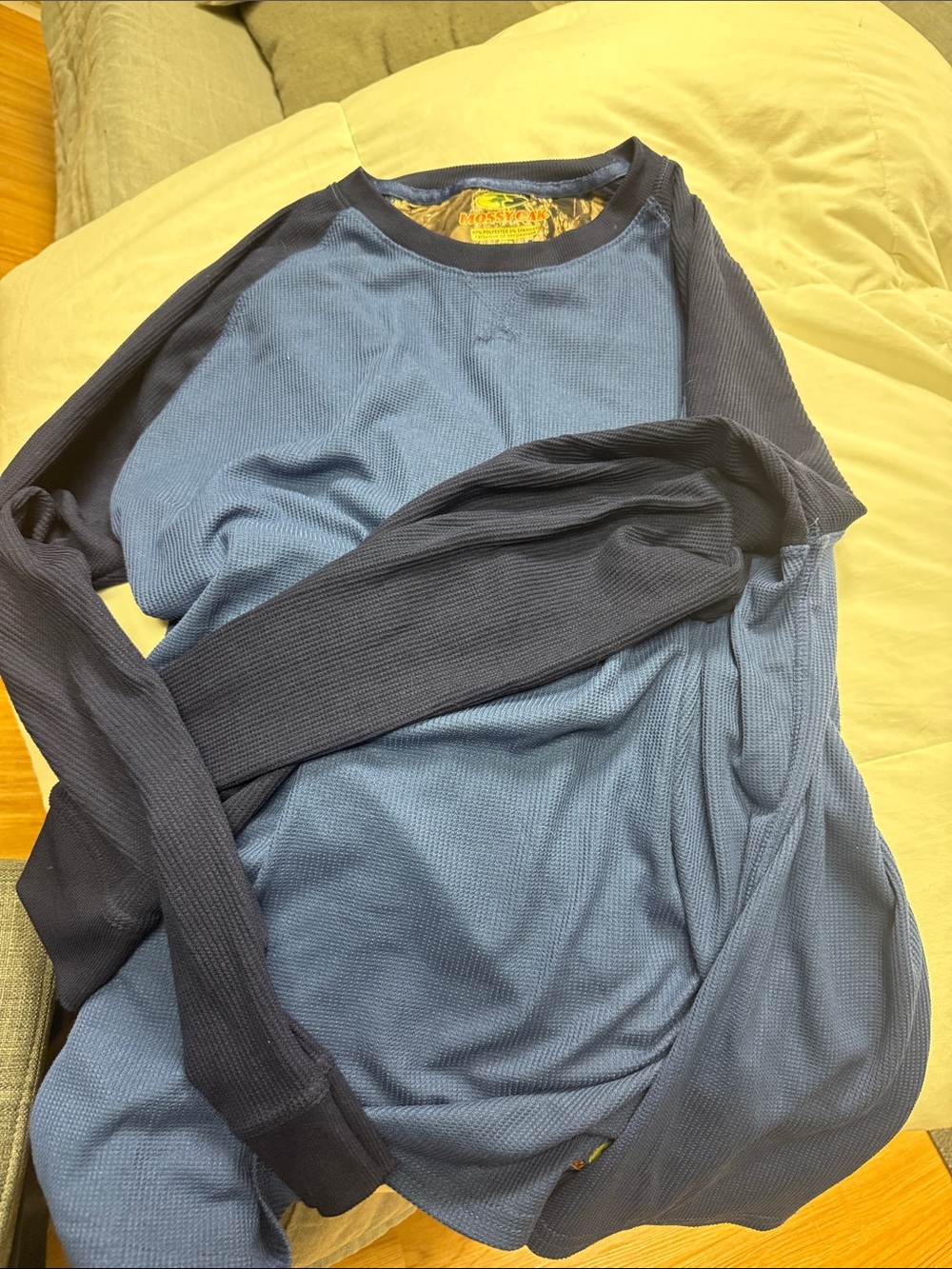 Mossy Oak Two-Tone Blue Long-Sleeve Raglan Thermal